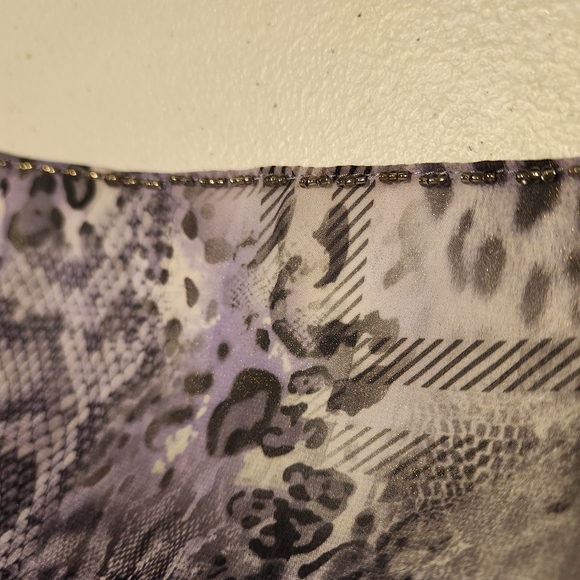 Tony Bowls La Gala Purple Leopard Pleated Maxi Gown - Picture 12 of 14